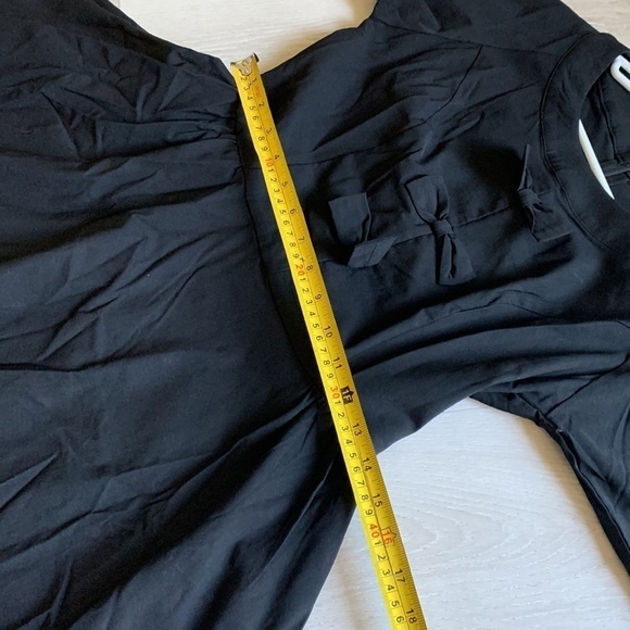 Gown Town fit and flare dress black‎ retro vintage style 1950 NWT bows tailored - Picture 10 of 15